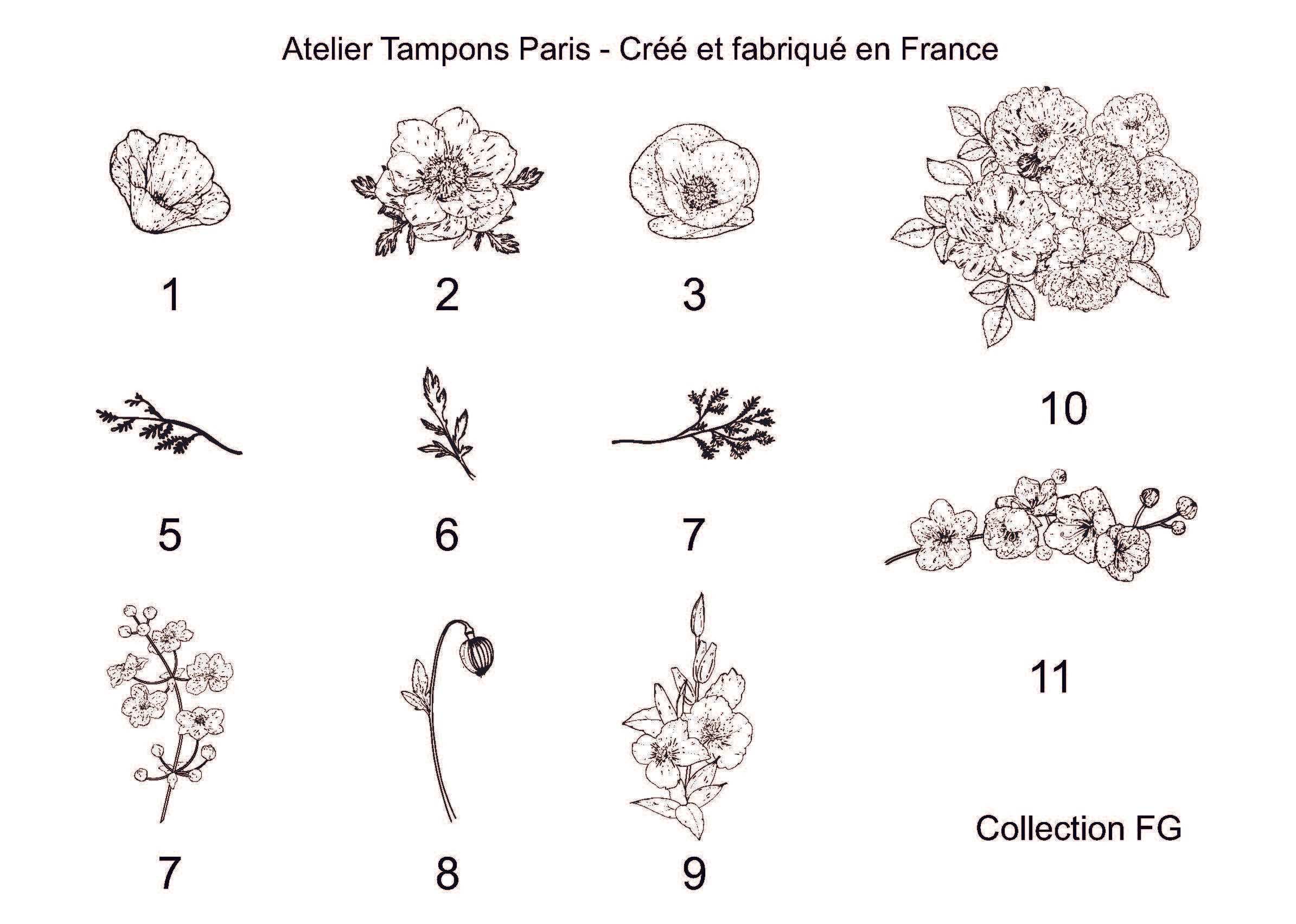 Coffret de tampons en bois fleurs du jardin-Garden Stamp- Princeton  Architectural Press