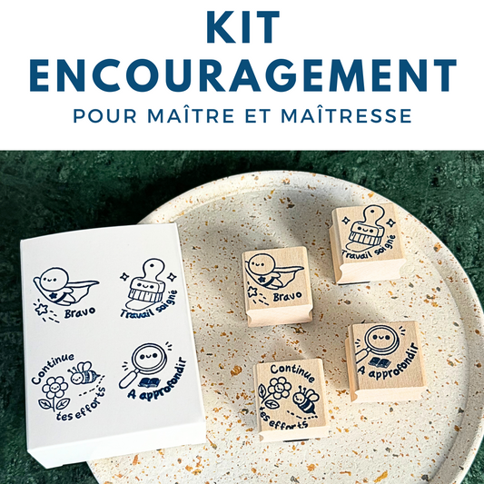 Kit de tampons encreurs de motivation pour maître et maîtresse à tamponner sur vos copies