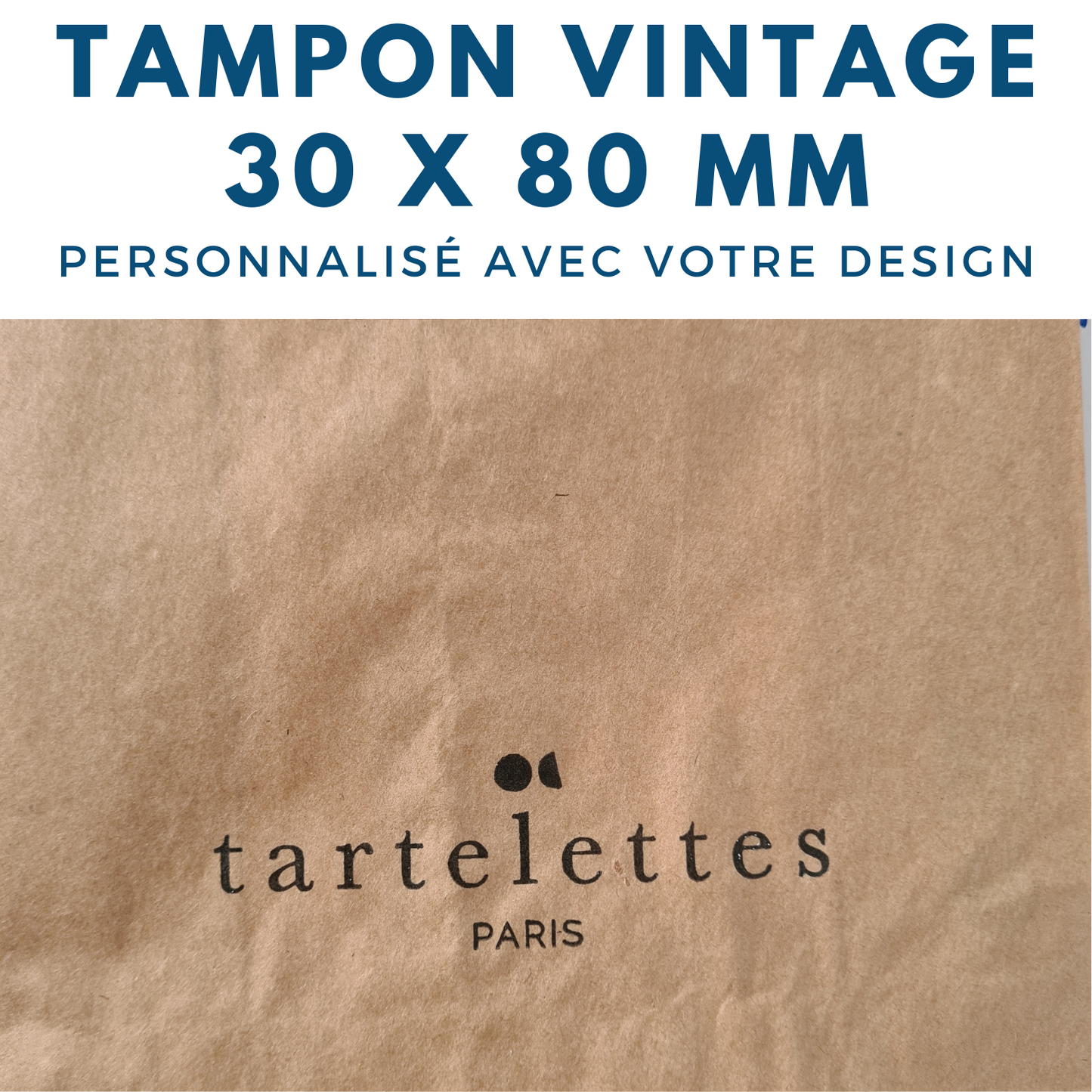 tampon vintage bois 30 x 80 mm personnalisé