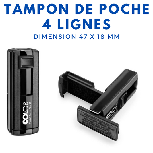 Tampon encreur de poche 4 lignes