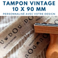 Tampon vintage bois 10 x 90 mm personnalisé,