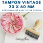 tampon vintage bois 20 x 60 mm